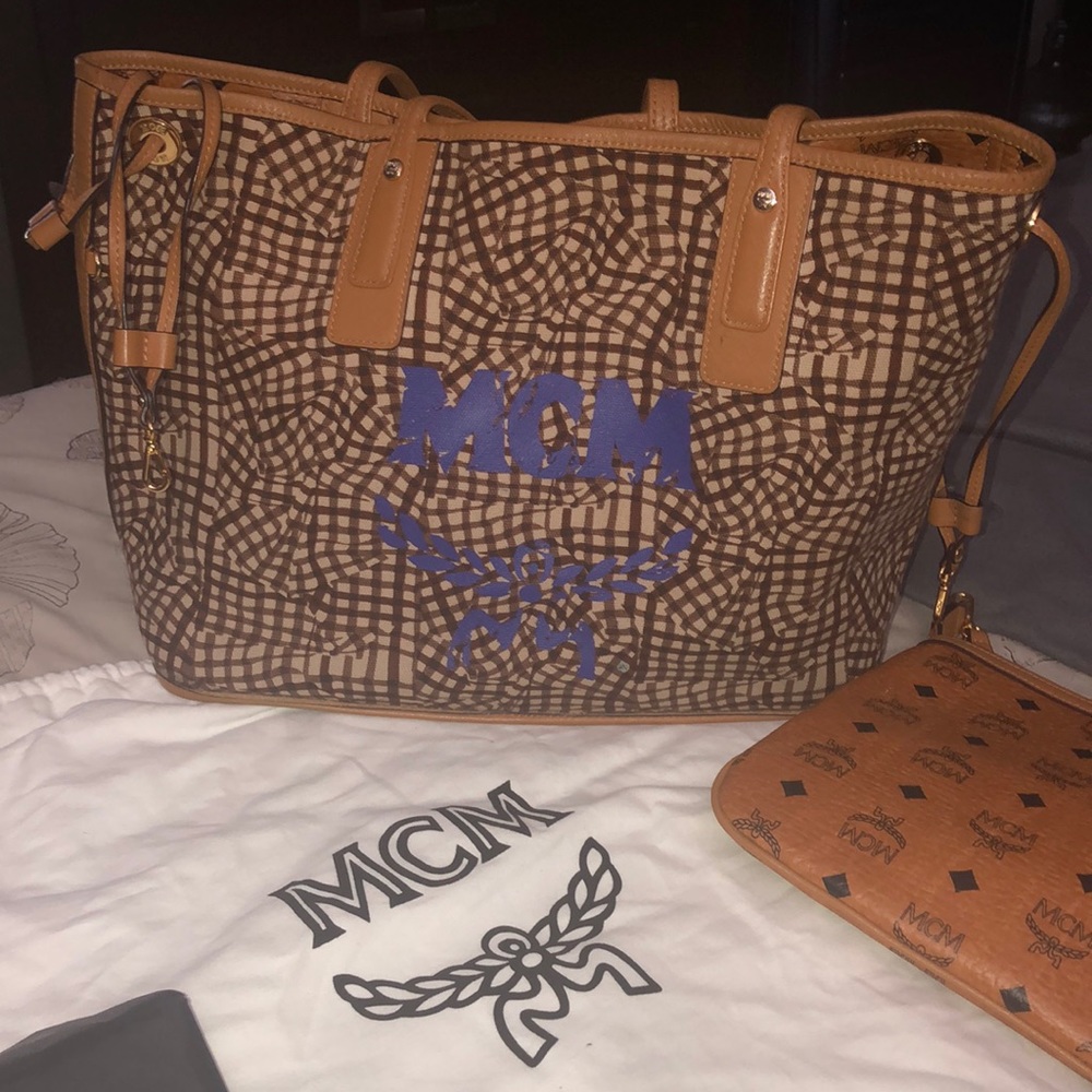 Authentic Reversible MCM tote bag set.